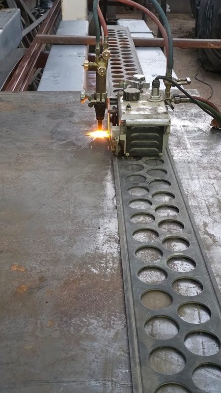Oxicorte de placa en el taller